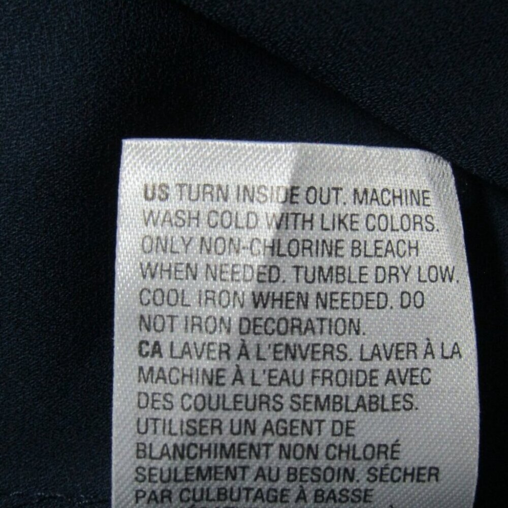 JM Collection Blue Rhinestone Top Size XXL 3/4 Elastic Sleeves Semi Sheer Bling - Picture 8 of 9